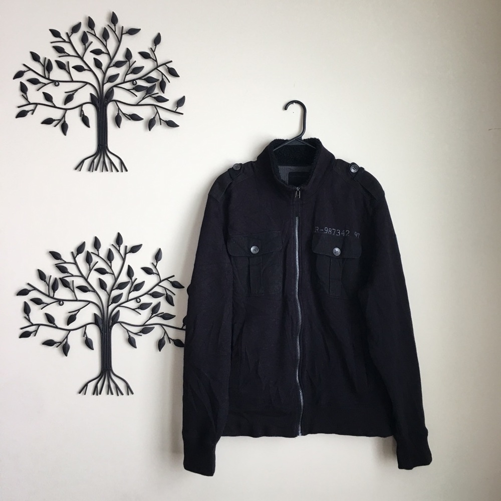 Calvin Klein Fleece Lined Zip Up Jacket Black